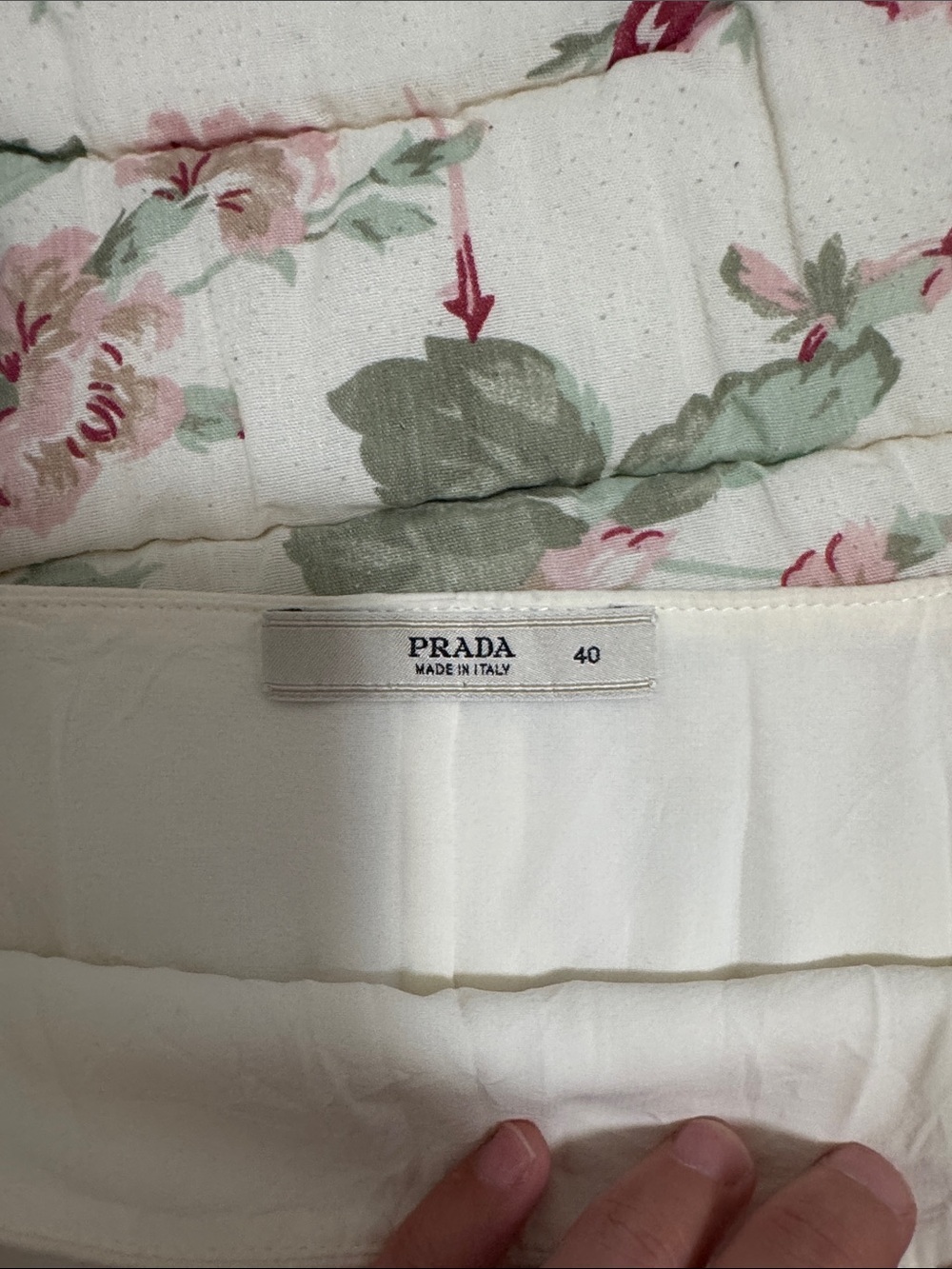 Prada Made in Italy Women's Cream A-Line Skirt - Picture 7 of 11
